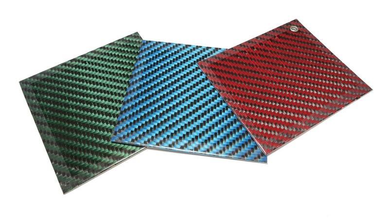 Coloured Carbon Fibre Fabric - Carbon fibre interwoven with coloured polyester-Material Sample Shop